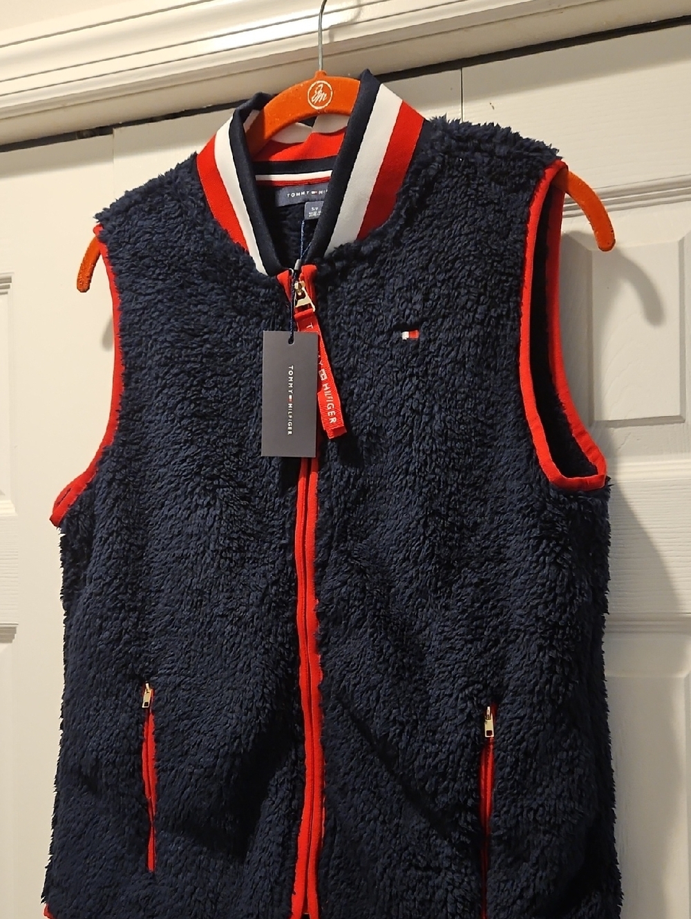 Tommy Hilfiger Blue Full Zip Womens Soft Sherpa Vest